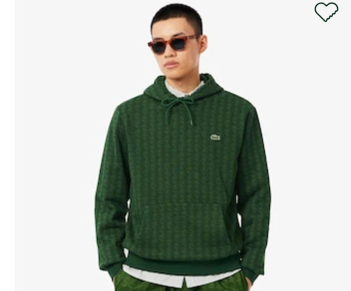LACOSTE Felpa con cappuccio e monogramma-Uomo